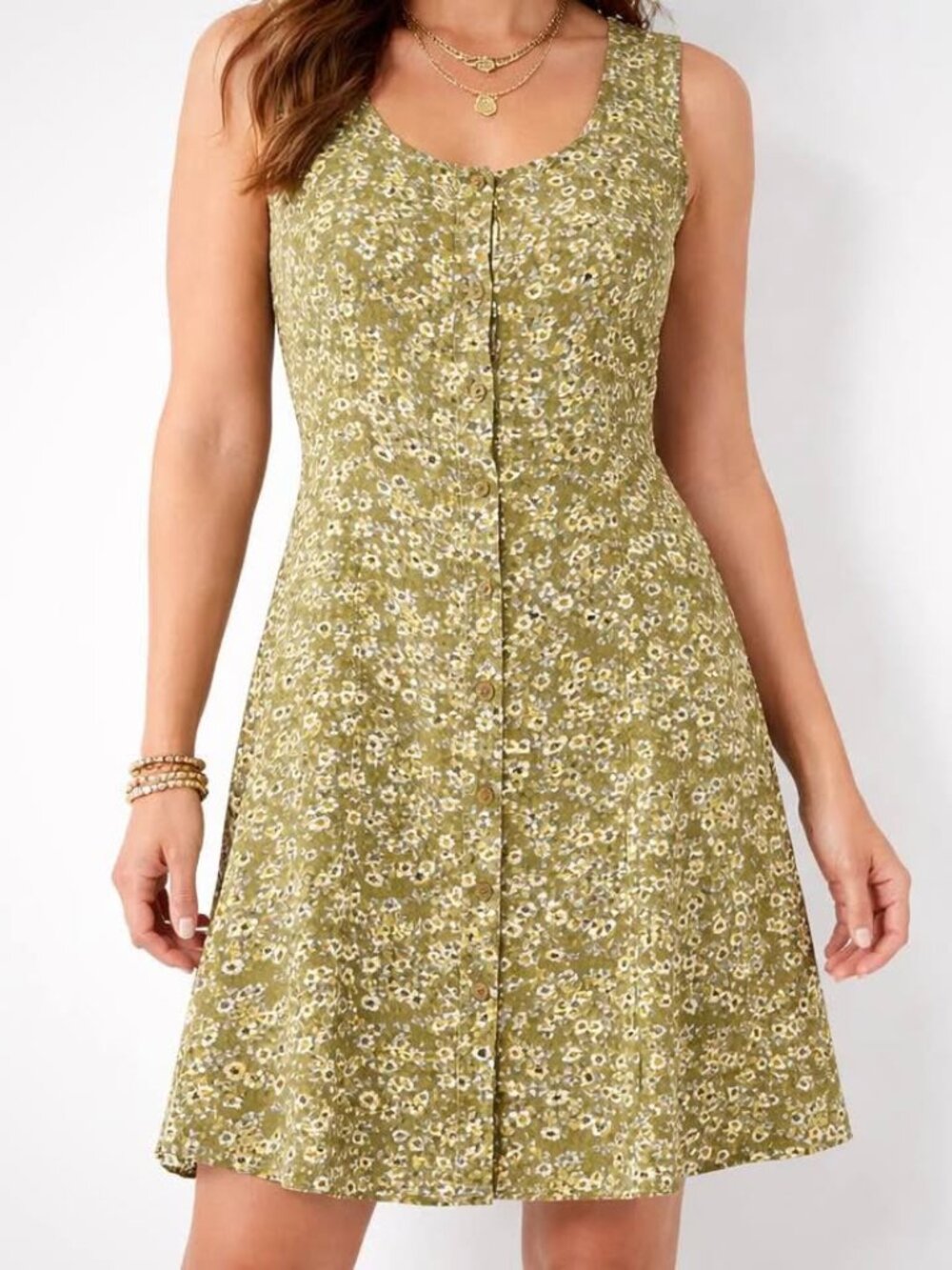 Romantic Summer Cottagecore Whimsical Sleeveless Knee Length Sundress [size 10]